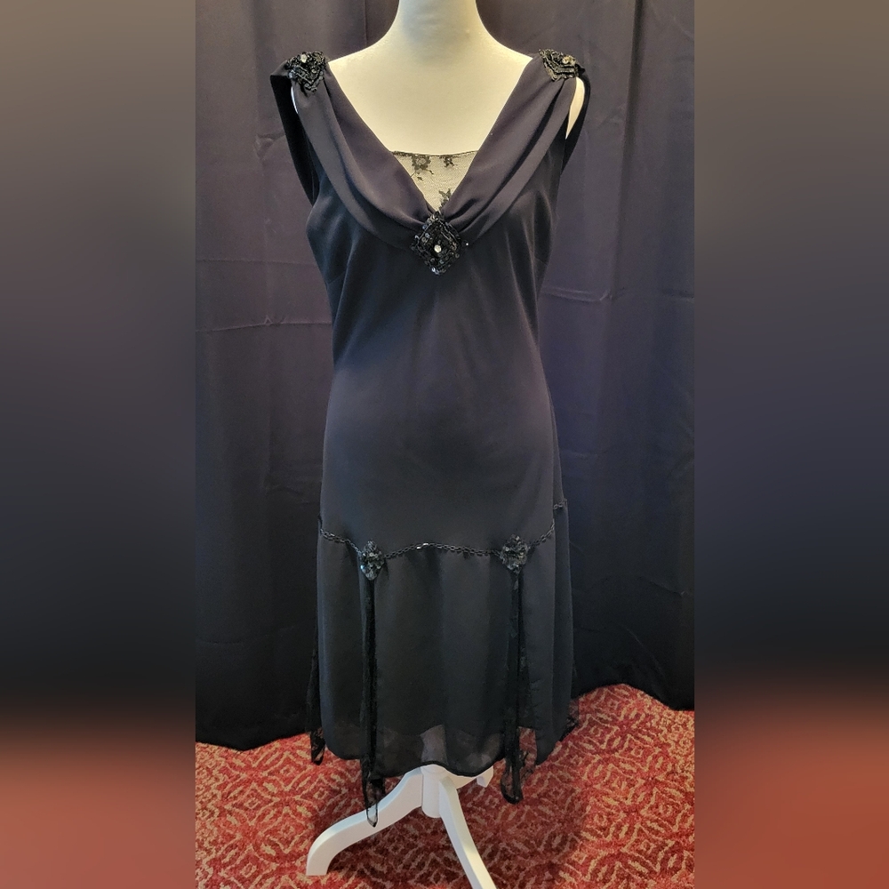 Elegant Black Beaded Dress